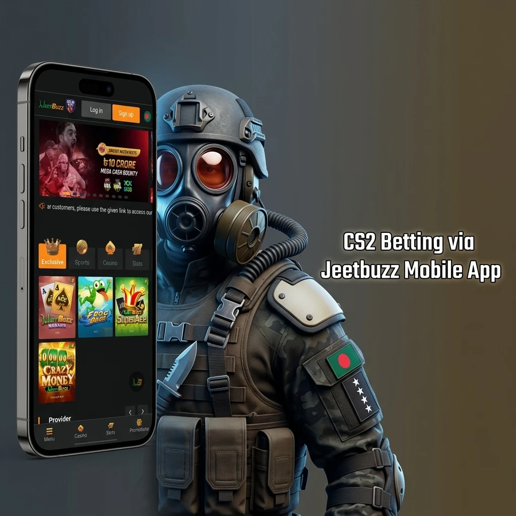 Jeetbuzz mobile app CS2 betting interface showing eSports tab with match selection on Android and iOS devices