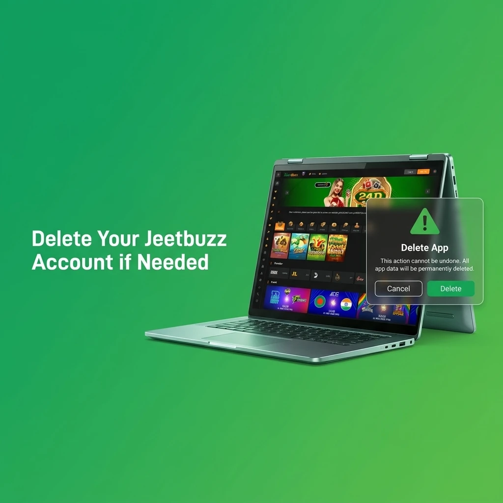 Steps to delete your Jeetbuzz account by withdrawing balance, contacting support, verifying identity, and receiving confirmation
