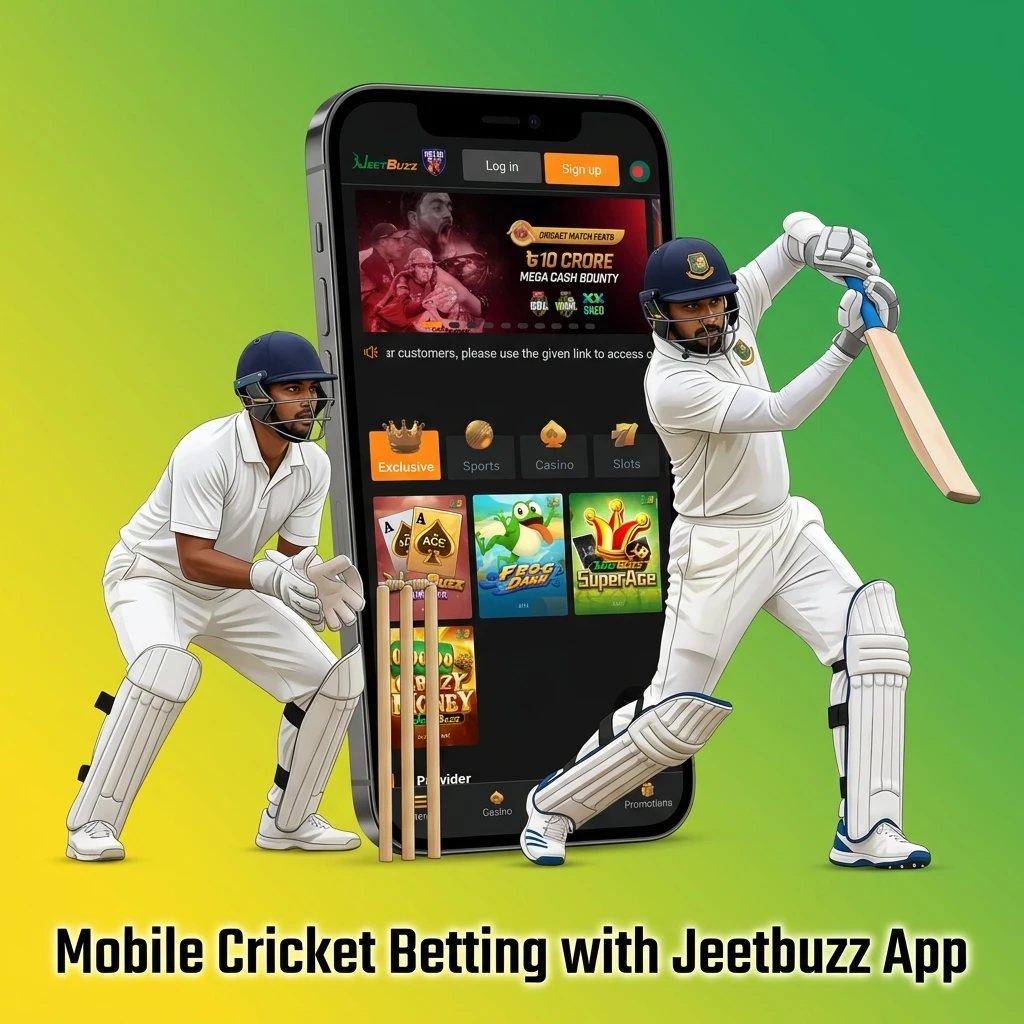 Jeetbuzz mobile app for cricket betting on Android and iOS with live odds, IPL, T20 matches and account management